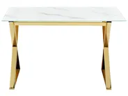 Ruokapöytä ATTICA Marmorikuvio/kulta 120 cm 70 cm Karkaistu lasi_850499