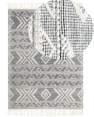 Rug PAZAR Black/ White 160 x 230 cm Wool_855569