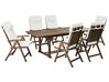 Garden Dining Set 6 Seater AMANTEA PREMIUM Acacia Wood Off-White