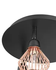 Spotlampe med 3 lys VOLGA Justerbar Metall Svart_727358