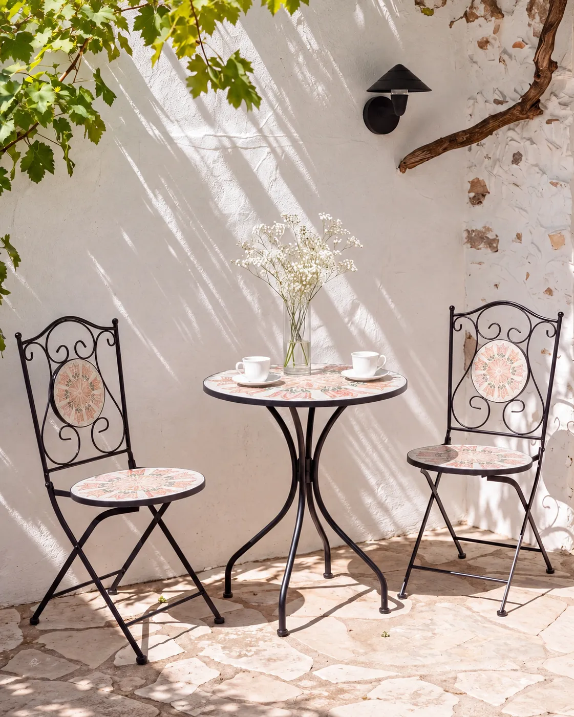 Set of 2 Garden Chairs SETTALA Folding Metal Multicolour_1155777