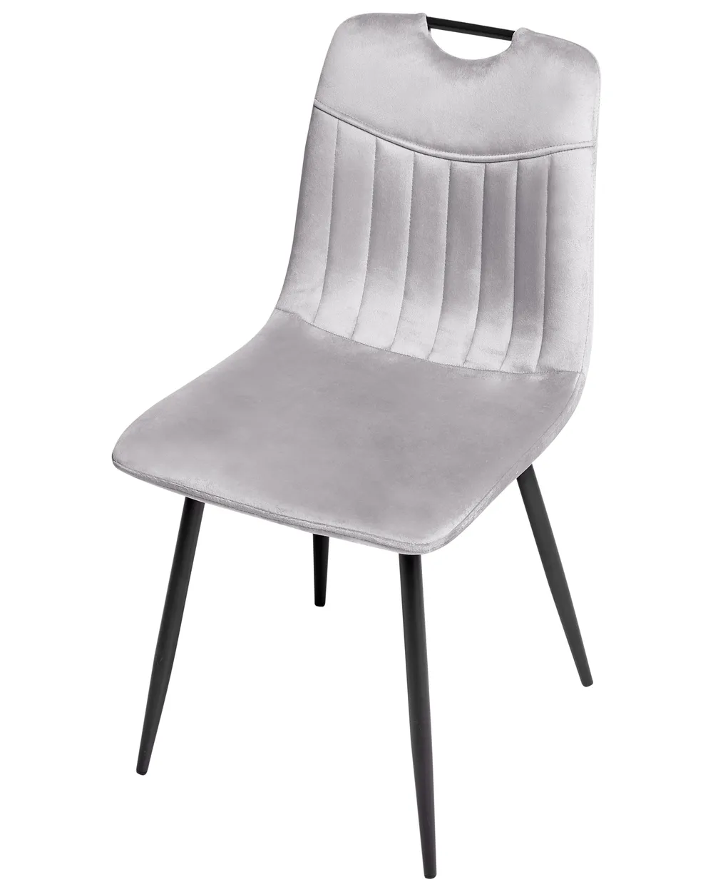 Set of 4 Dining Chairs ARGYLE Velvet Light Grey_995917