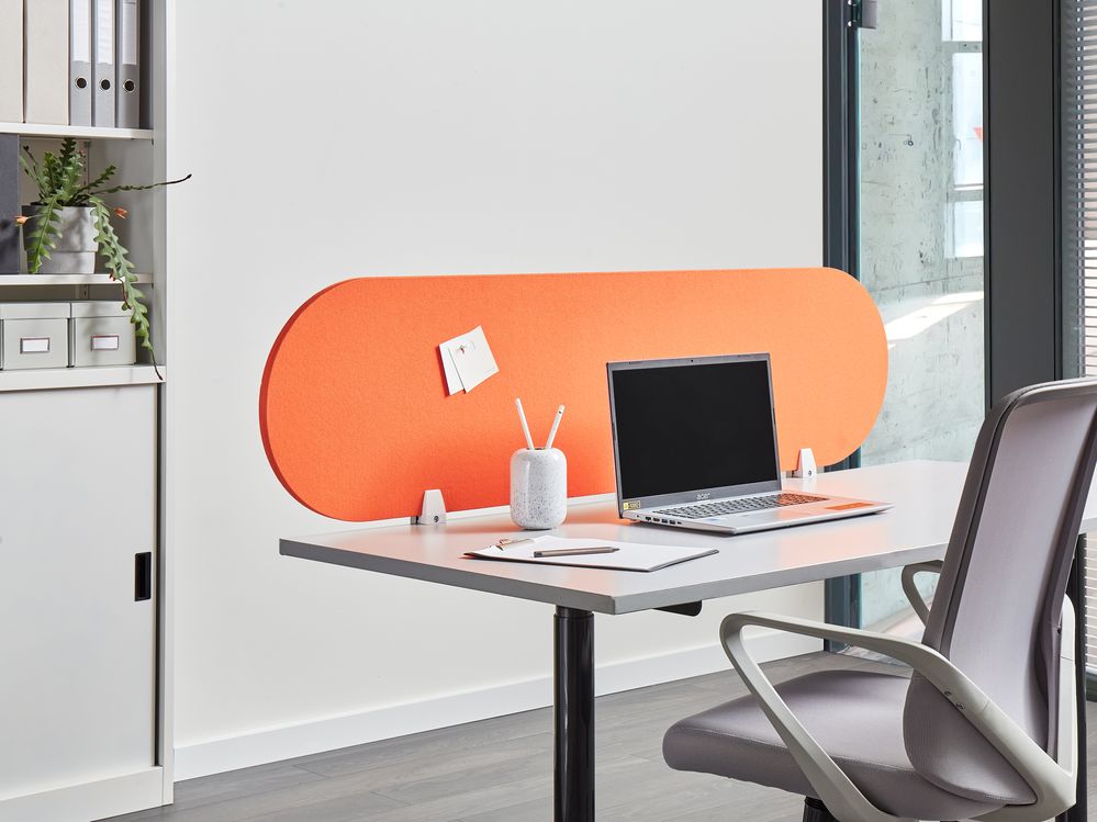 Skillevegg for skrivebord SPARKY 160 x 40 cm Oransje