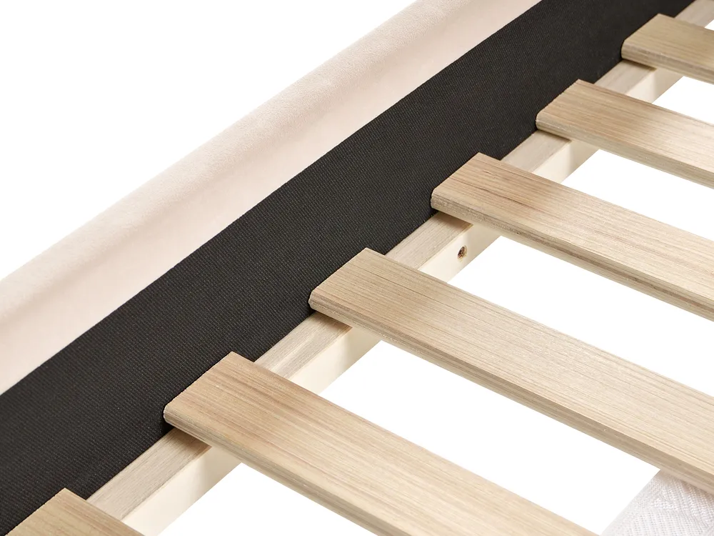 Kerrossänky sametti CHOCQUES 90 x 200 cm Vaaleanbeige_1040720