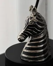 Prydnadsfigur Zebra ZAGORA Metall Svart/ Silver_1048004