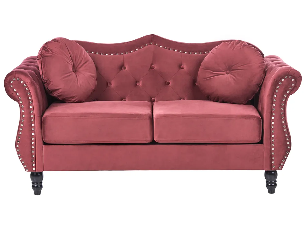 Living Room Set 5 Seater SKIEN Velvet Dark Red_743278