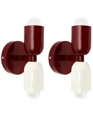 Set med 2 vägglampor TOPI Metall Röd_987498