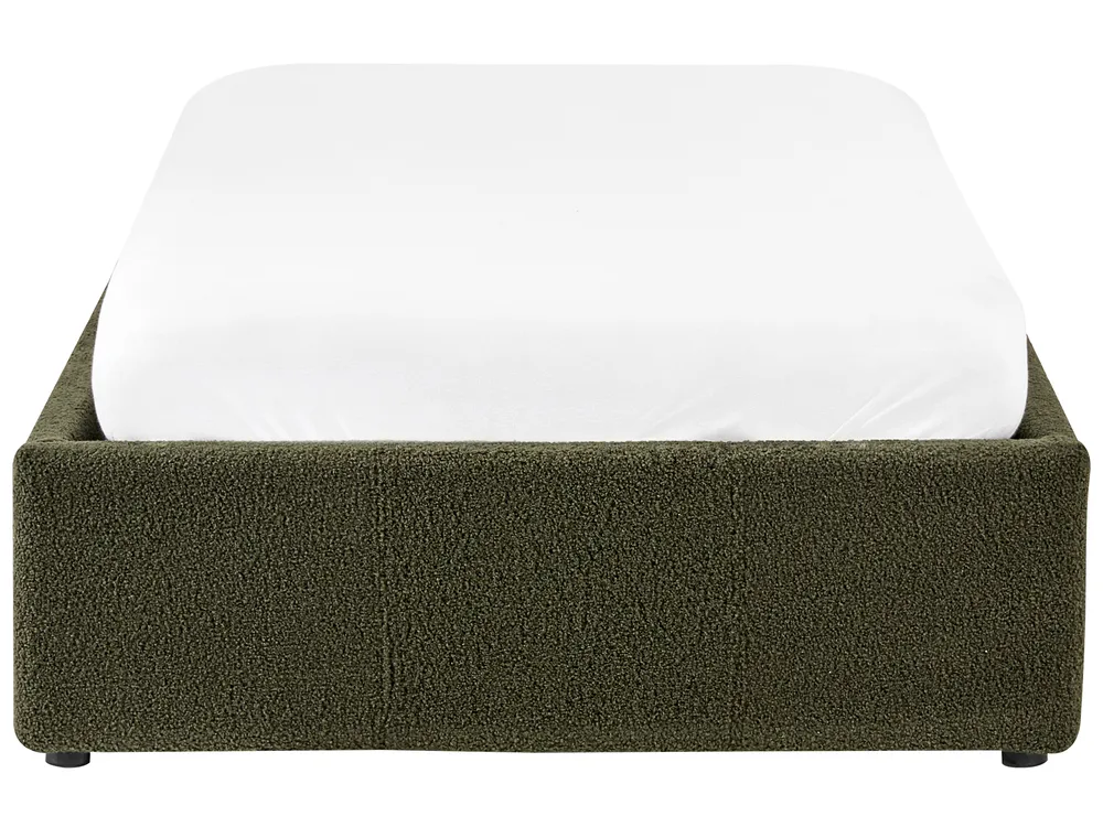 Ottoman Bed without Headboard DINAN Boucle Dark Green 90 x 200 cm (EU Single)_992092