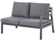 Garden Corner Sofa with Table 5 Seater VIZZINI Metal Grey_798487