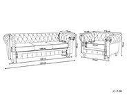 Sohvaryhmä 4-istuttava CHESTERFIELD Kangas Vaaleanharmaa_797144