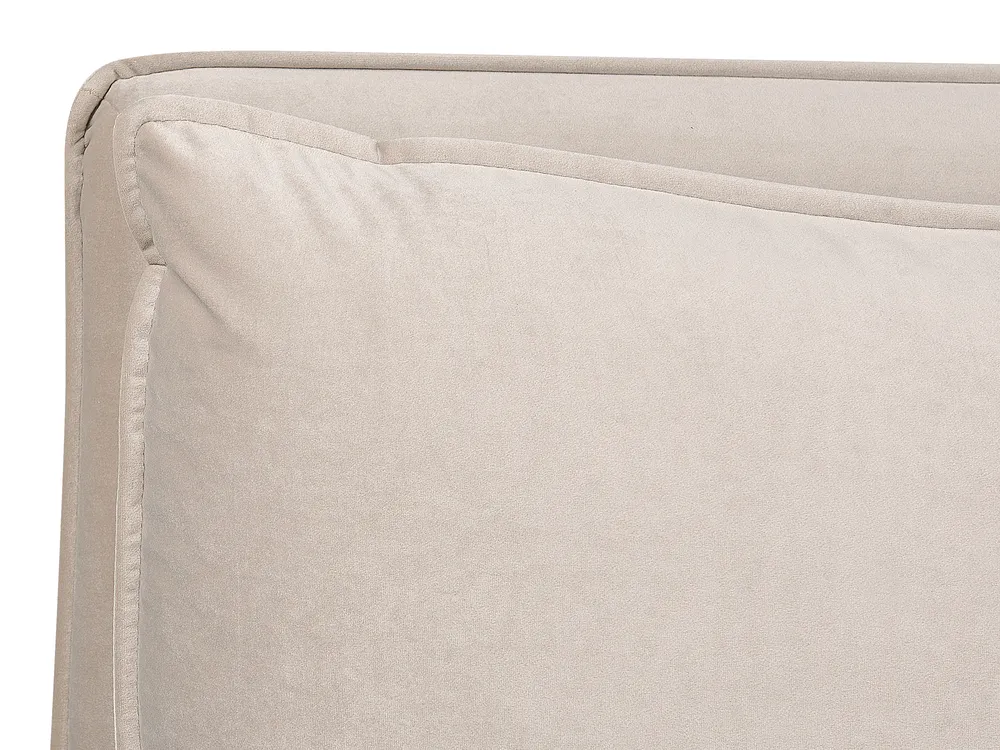 Ottoman Bed BAJONNA Velvet Beige 180 x 200 cm (EU Super King)_871333