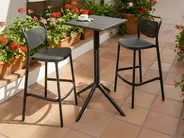 Trädgårdsbarbord LEMNOS 60 cm 60 cm Svart_1034941