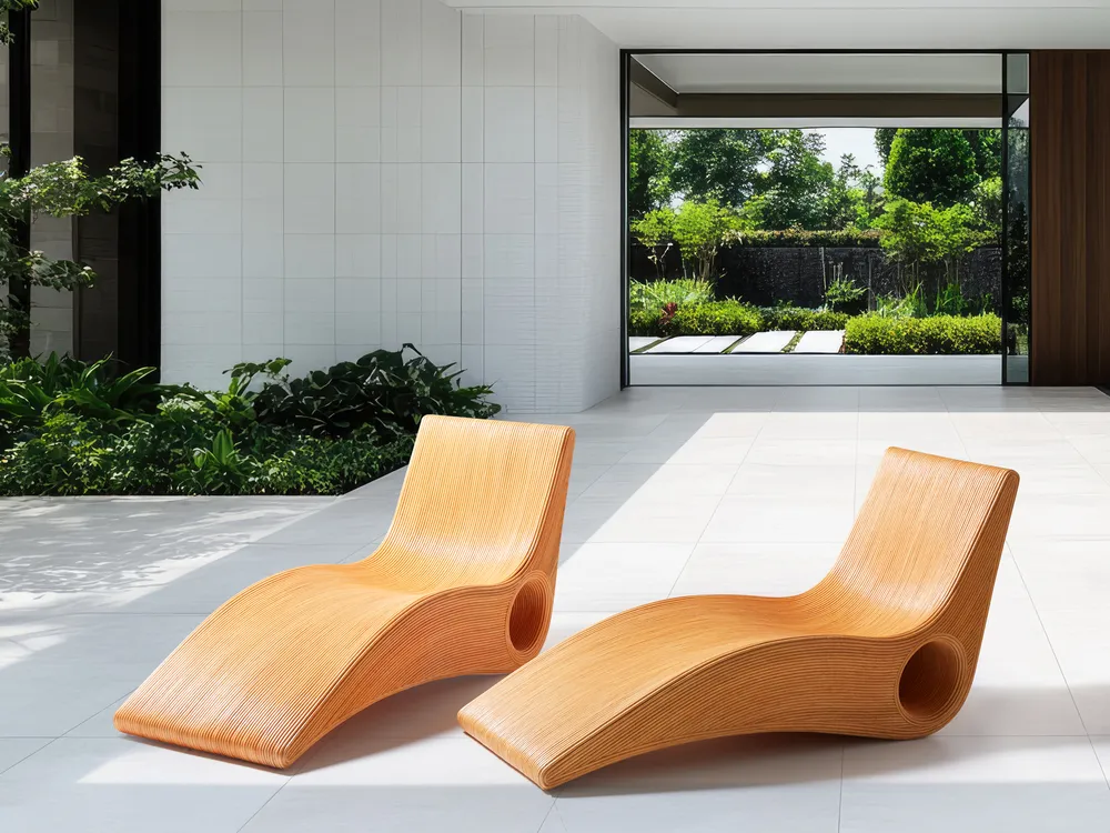 Sun Lounger AIROLE Rattan Brown