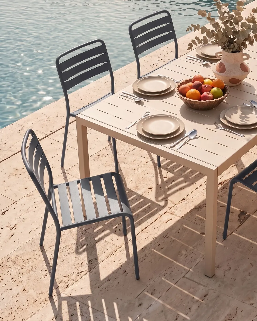 Set of 2 Garden Chairs LEFKADA Metal Dark Grey_1101382
