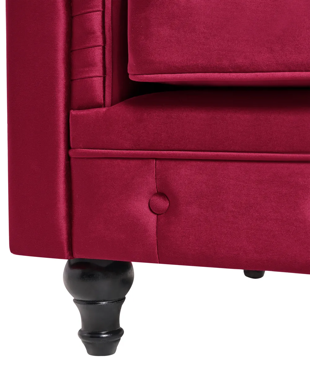 Fåtölj CHESTERFIELD Sammet Vinröd_778769