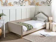 Barnsäng Hus Sammet KERVAN 90 x 200 cm Taupe_1024597