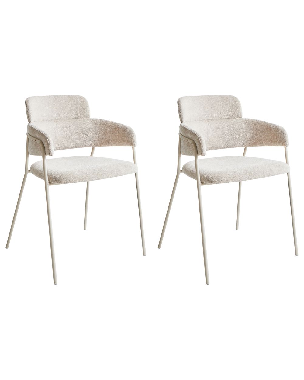Sett med 2 spisestoler PAONIA Chenille Lys beige