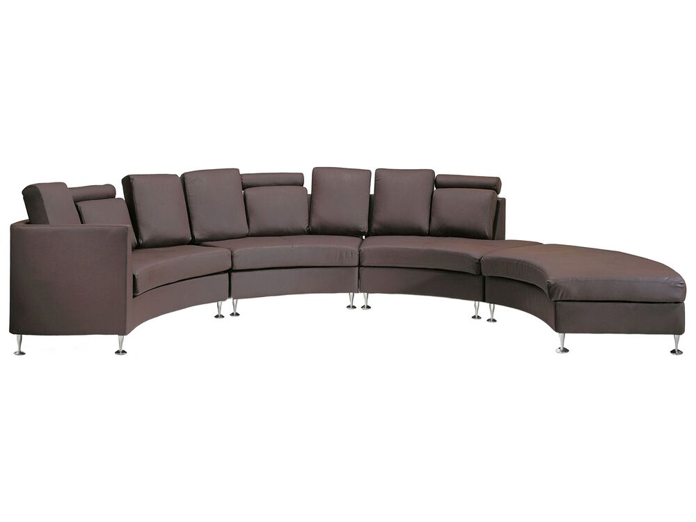 Halvrund soffa 7-sits ROTUNDE Läder Brun