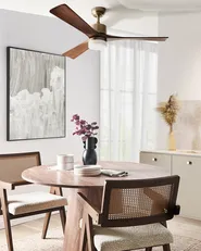 Ceiling Fan with Light ARUWIMI with Remote LED Brass_988802