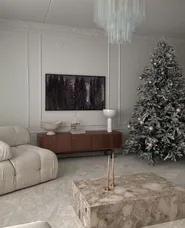 Snöklädd konstgjord julgran BASSIE 240 cm Vit_901512
