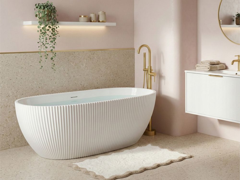 Fristående badkar JUTAI 1700 x 810 mm Vit