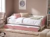 Trundle Bed Pine Wood LUNERAY 90 x 200 cm (EU Single) Pink