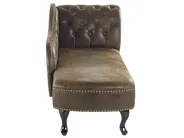 Right-Hand Chaise Longue NIMES Faux Suede Brown_697496