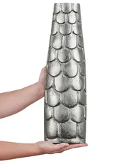 Kukkamaljakko SUKHOTHAI 47 cm Metalli Hopea_870284