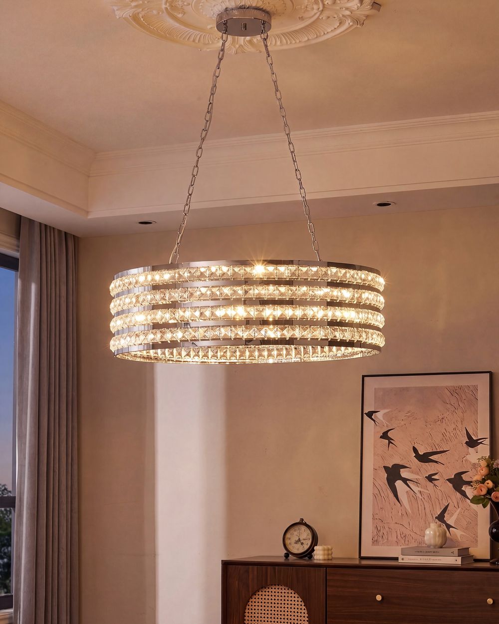 Pendant Lamp CAVONE Crystal Silver