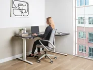 Electric Adjustable Corner Desk DESTINES 160 cm 109 cm Black/ White Right Hand_927730
