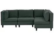 Modular Corner Sofa 4 Seater UNSTAD Fabric Dark Green Left Hand_925447