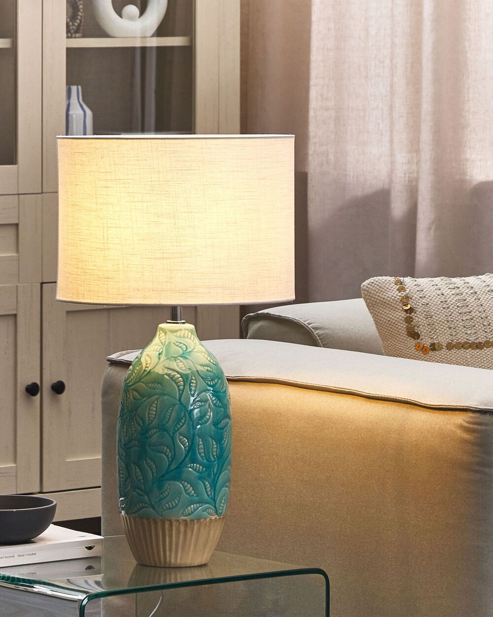 Table Lamp ATABA Ceramic Turquoise