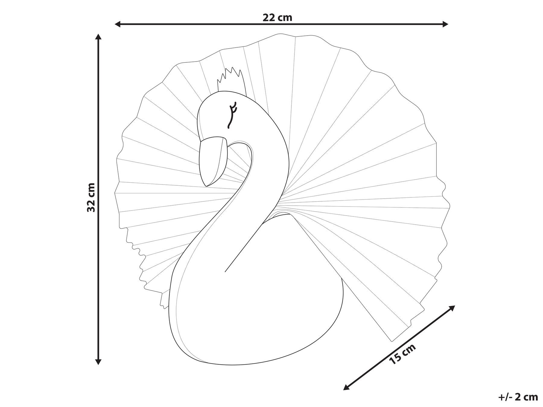 Kids Wall Decor Swan ODETTA 32 cm Cotton White_848349