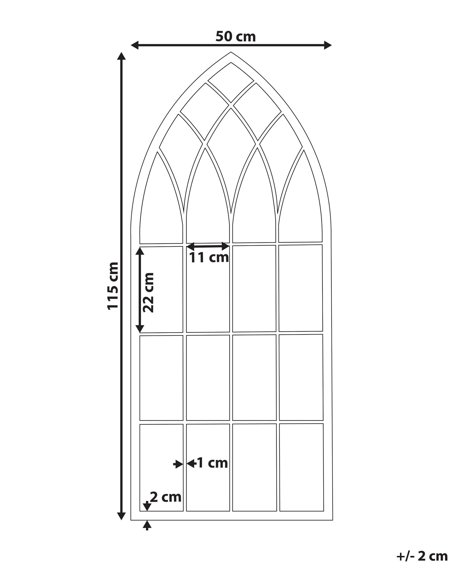Wall Mirror CASSEL 50 cm 115 cm Metal Light Grey_756456