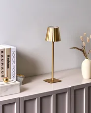 Wireless LED Table Lamp ABARO with Dimmer Metal Gold_1041958