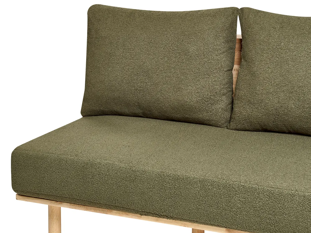 Sofa 2 Seater SALO with Tables Boucle Dark Green_932543