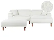 Corner Sofa 3 Seater HOLT with Ottoman Boucle White Left Hand_959350
