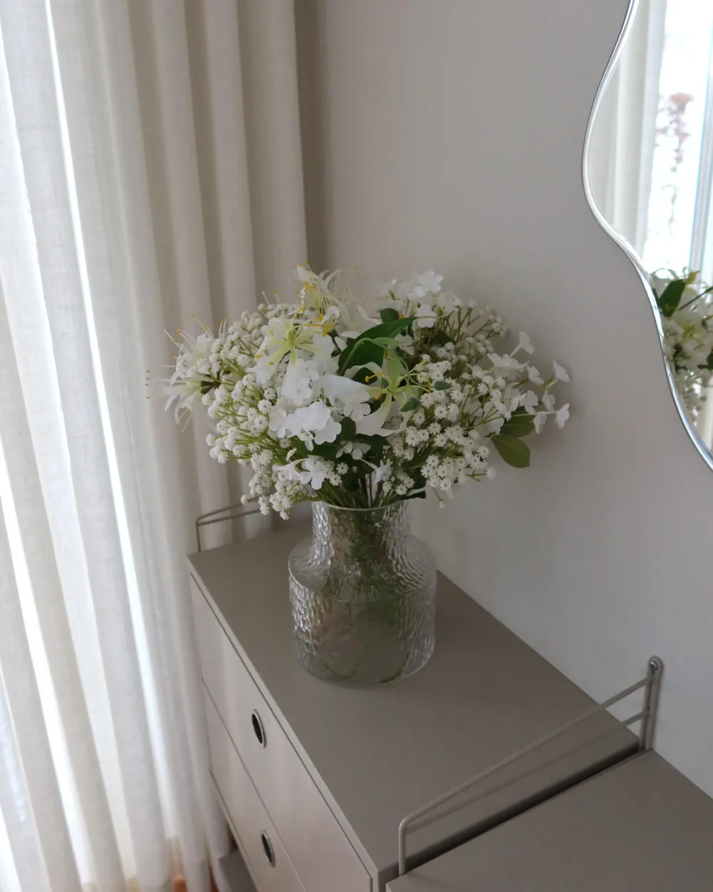 Artificial Flower Bouquet LOURO 70 cm White_1062459