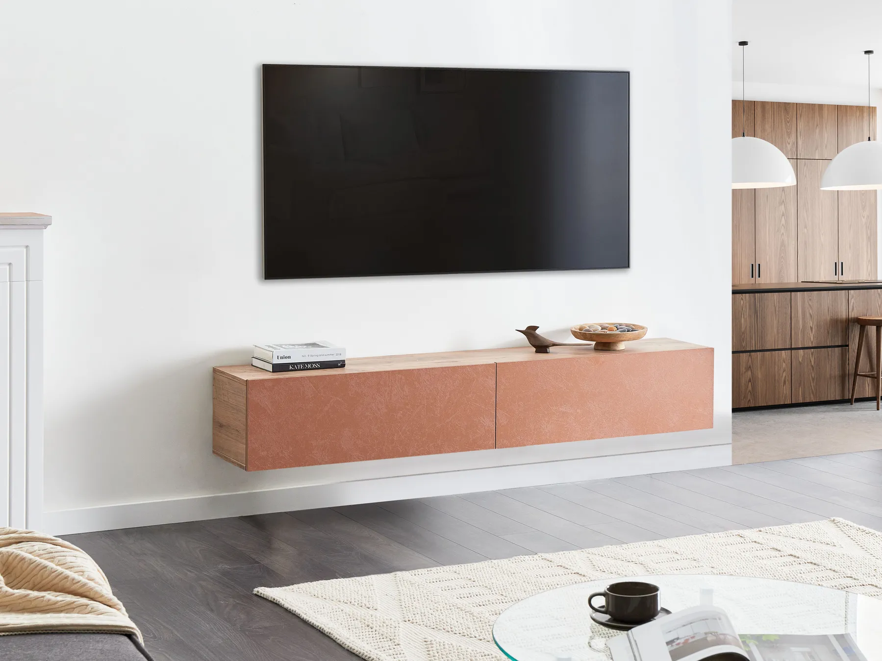 Wall Mounted TV Stand GLADSTONE Red_973461