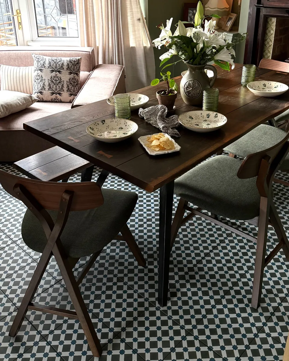 Set of 2 Dining Chairs LELAND Wood Dark Brown_1063076