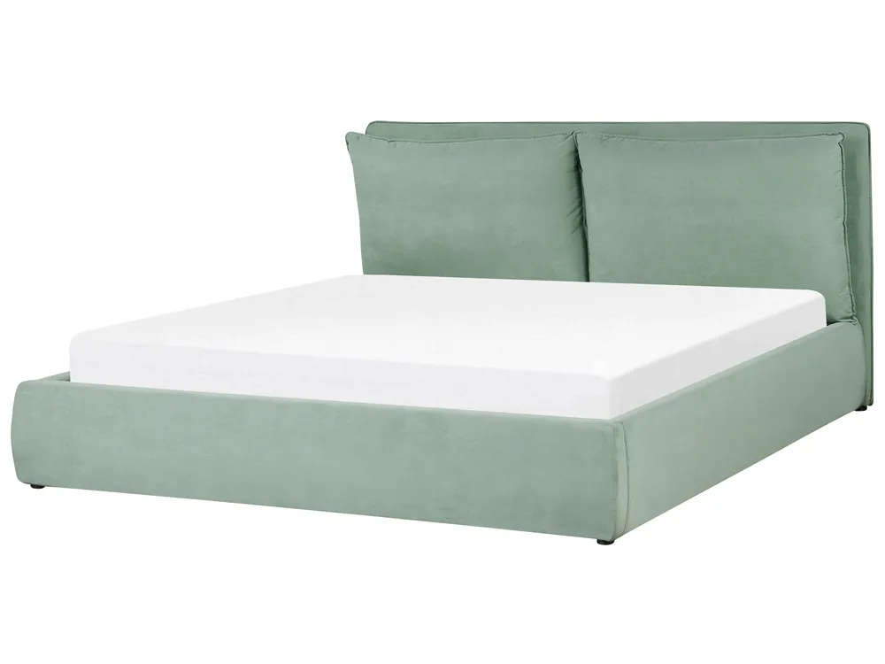 Ottoman Bed BAJONNA Velvet Mint Green 180 x 200 cm (EU Super King)_871303