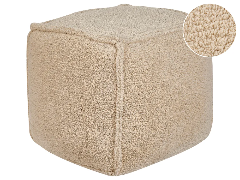 Pouffe ALIPUR Boucle Light Brown
