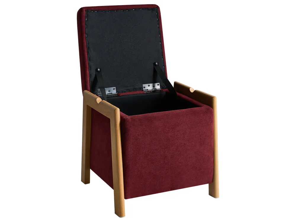 Storage Pouffe EDLAND Fabric 45 cm Burgundy_1038209