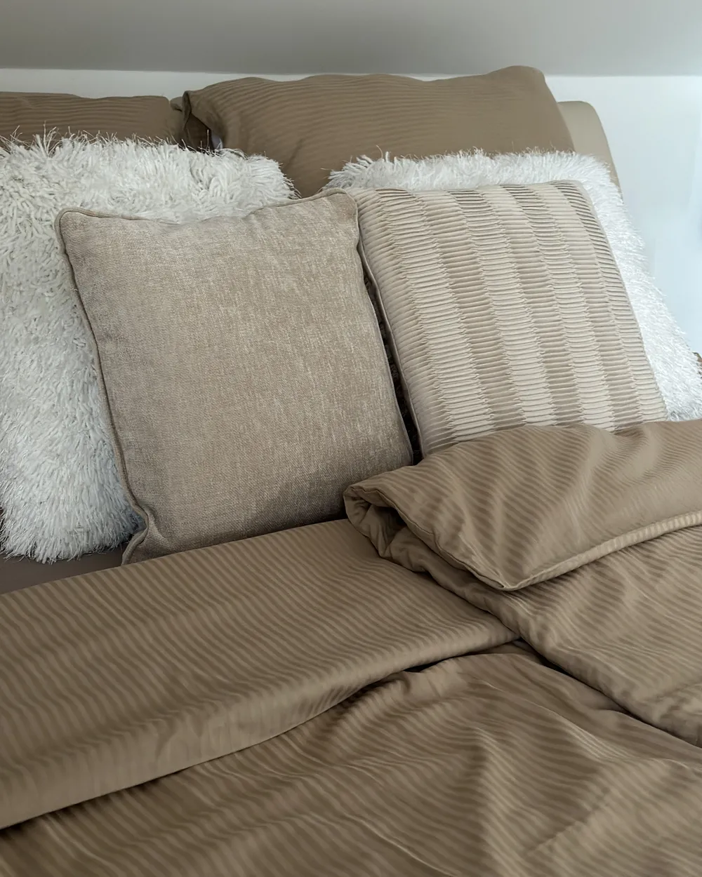 Duvet Cover Set AVONDALE 135 x 200 cm Sateen Cotton Beige_894476
