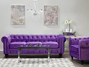 Sohva 3-istuttava CHESTERFIELD Sametti Violetti_705641