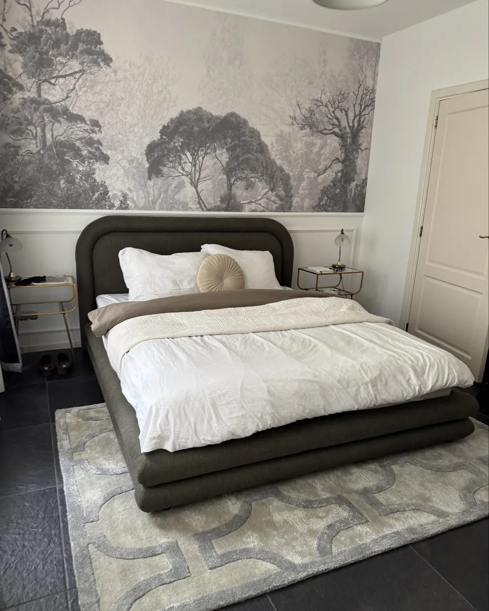 Säng med lamellram Konstlinne LAVARDENS 160 x 200 cm Grön_1026174