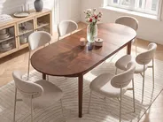 Extending Dining Table LARTO Dark Ash Wood 180/220 cm 90 cm_1067709
