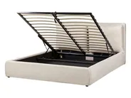 Ottoman Bed BAJONNA Fabric Light Beige 160 x 200 cm (EU King Size)_912472