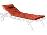 Aurinkotuolin pehmuste CESANA PREMIUM 192 x 56 cm Punainen_988072