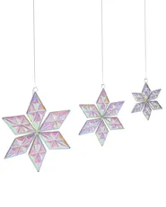 Set med 3 hängande dekorationer RENSJON 25/35/46 cm Stjärna Flerfärgad_1018735